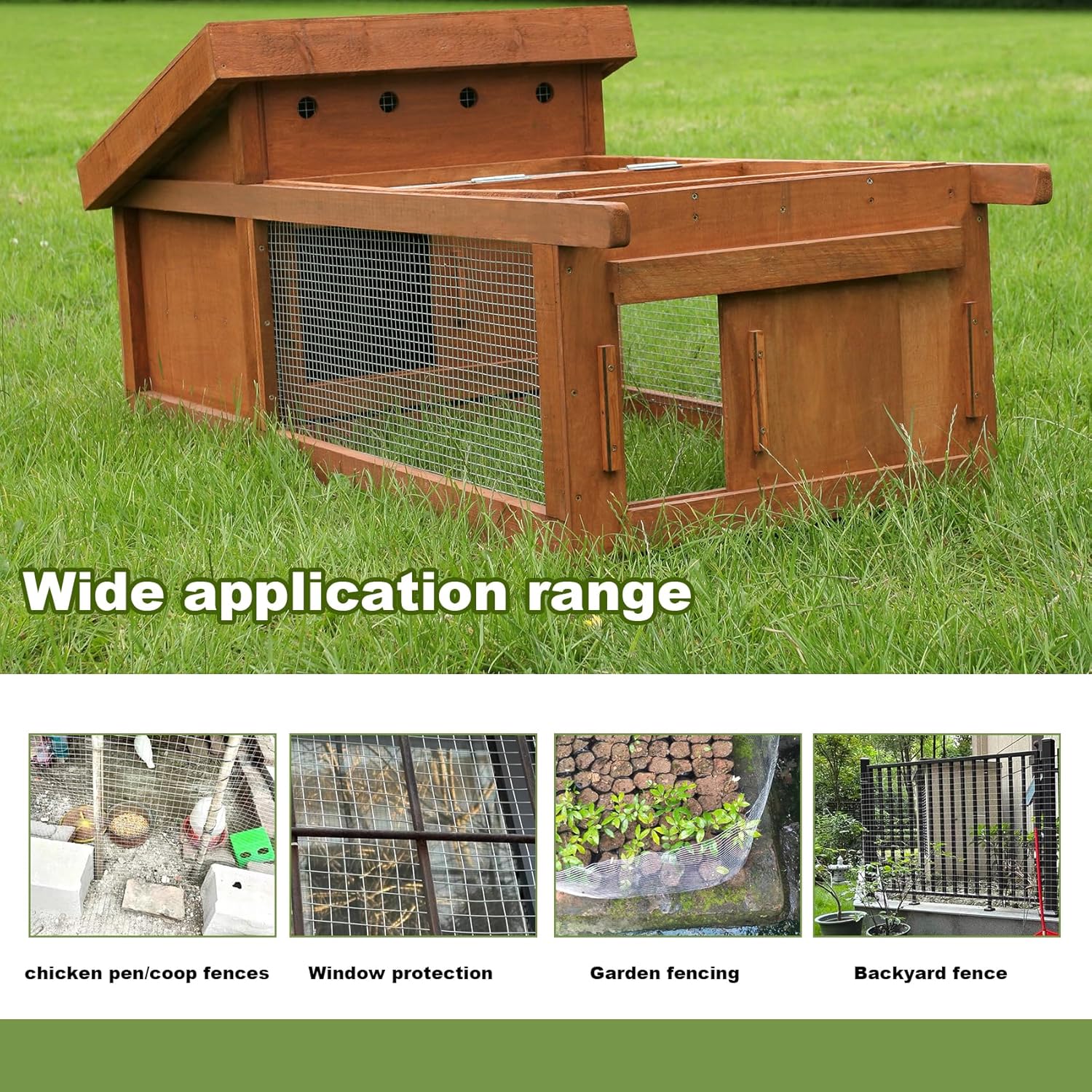 Hardware Cloth 1/4 inch 23 Gauge, Hot-dip Galvanized After Welding, Chicken Coop Wire Fence Wire Mesh Screen, Rabbit/Snake Fences, Netting Wire Cloth Galvanized Wire Mesh Roll